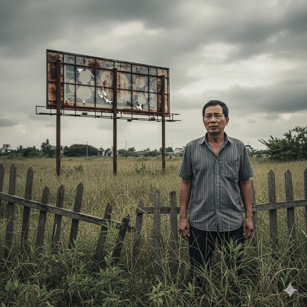 Khung cảnh hoang vắng của một dự án thất bại minh họa rủi ro bất động sản vùng ven.