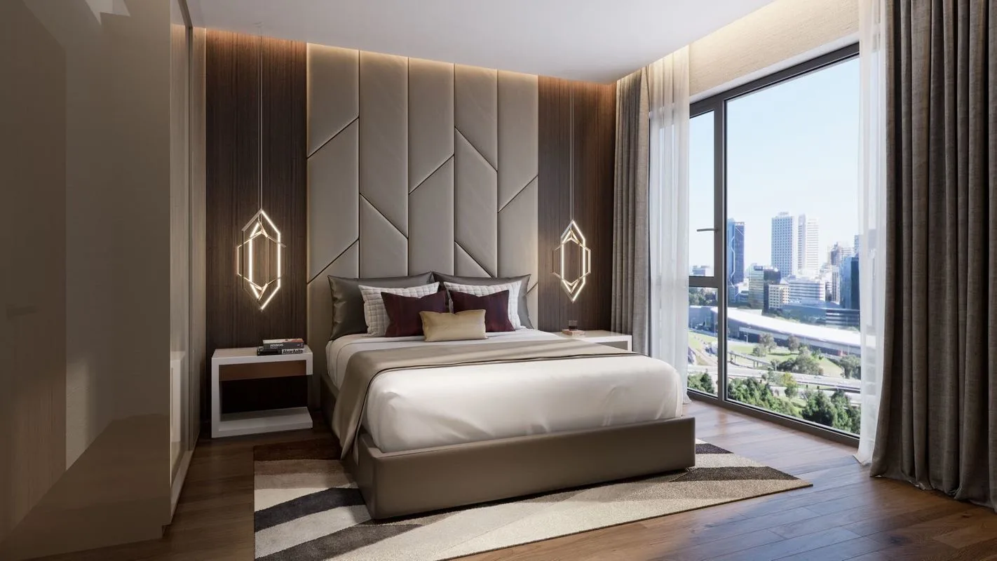 Phòng ngủ phụ căn hộ mẫu An Bình Homeland tiện nghi, ánh sáng và gió tự nhiên.