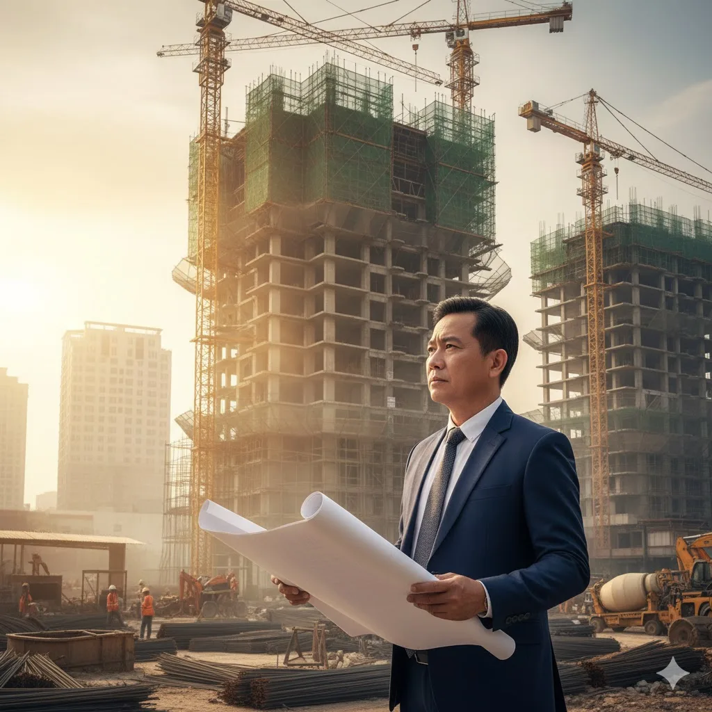 Thực địa công trường do chủ đầu tư An Bình Homeland triển khai