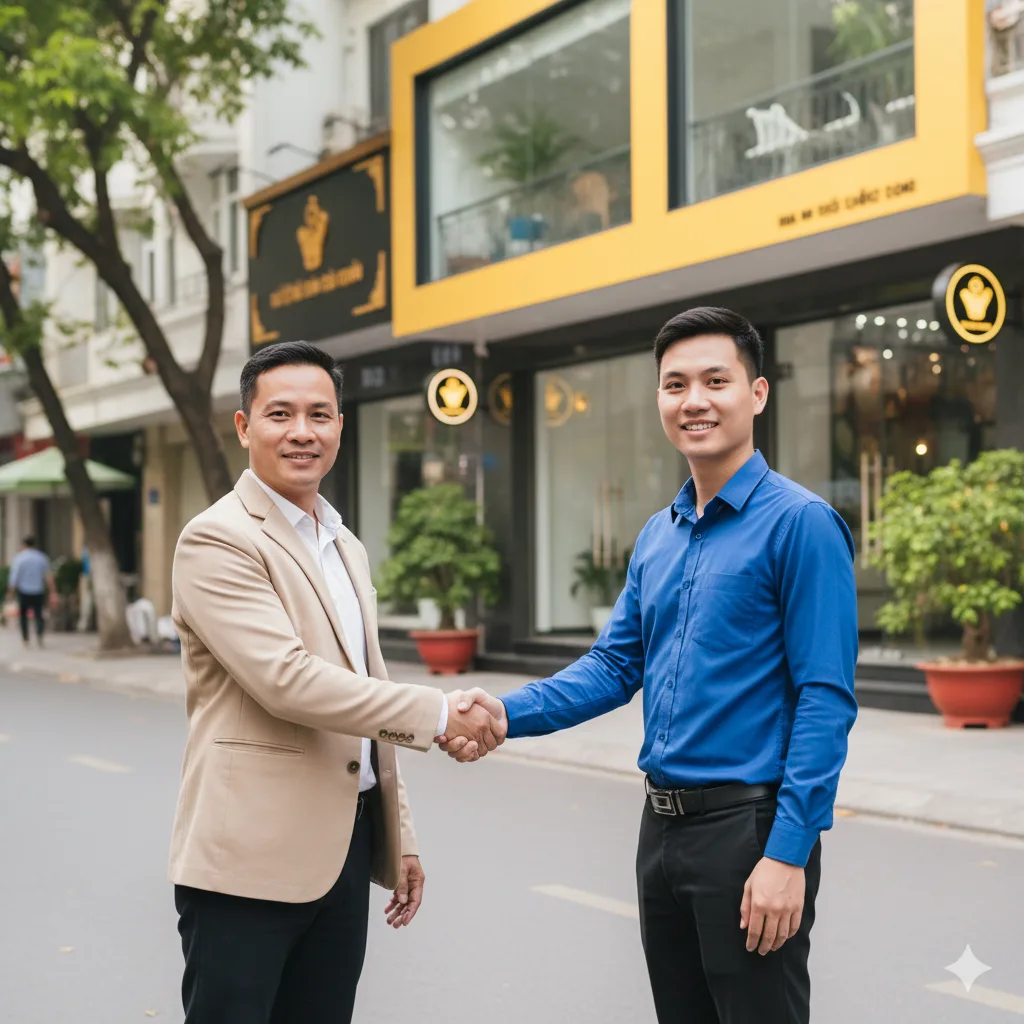 Khoảnh khắc ký kết hợp đồng thuê shophouse ở Hà Nội, biểu tượng cho dòng tiền đầu tư shophouse ổn định