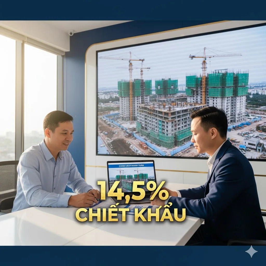 Khách hàng và môi giới đang thảo luận chính sách thanh toán ưu đãi 14,5% chiết khấu cho Hausman FLC Đại Mỗ, thể hiện sự minh bạch từ kygoibatdongsan, tel: 0838919648