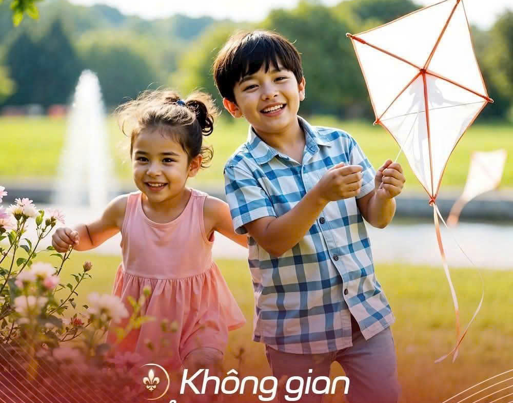 Không gian tuổi thơ trọn vẹn với các bé chơi thả diều tại công viên, một trong những tiện ích Hausman FLC dành cho gia đình. Khám phá thêm tại kygoibatdongsan