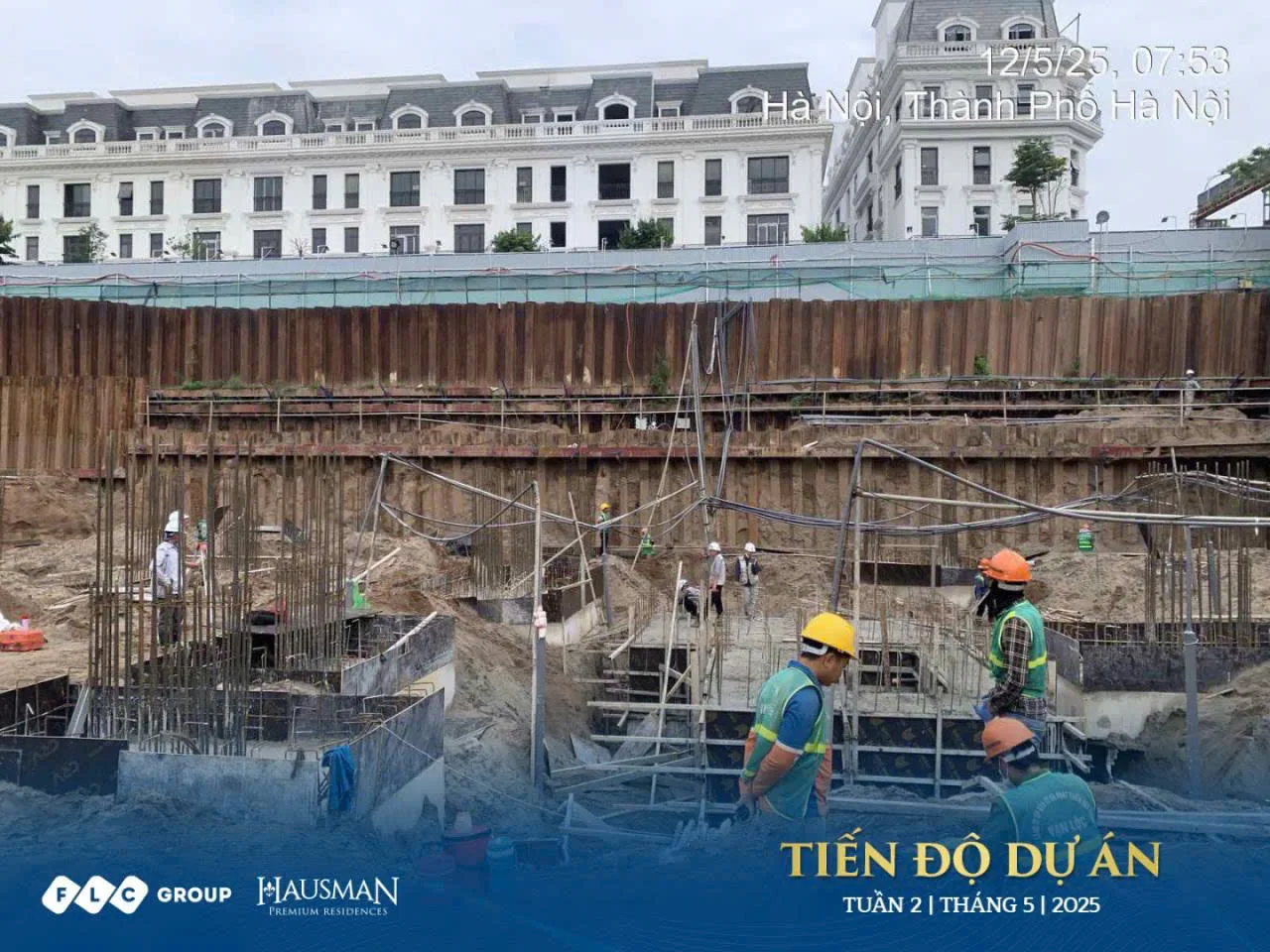 Tiến độ Hausman FLC mới nhất (10/2025): công trường, giấy phép 5 Cận cảnh thi công móng và hầm dự án Hausman FLC Đại Mỗ tháng 5/2025, cho thấy hoạt động xây dựng đang diễn ra. Thông tin chi tiết tại Kygoibatdongsan 0838919648.