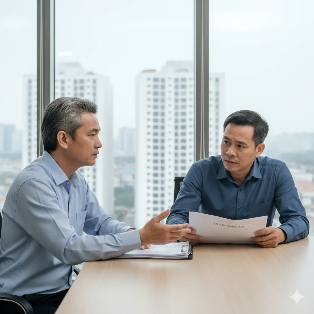 Review An Bình Homeland: Chuyên gia Việt trung niên tư vấn pháp lý và giá bán cho khách hàng.