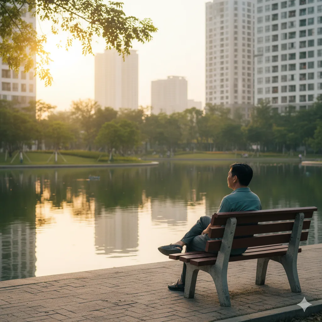 Hồ điều hòa mát lành giữa khu đô thị – Tiện ích nội khu An Bình Homeland