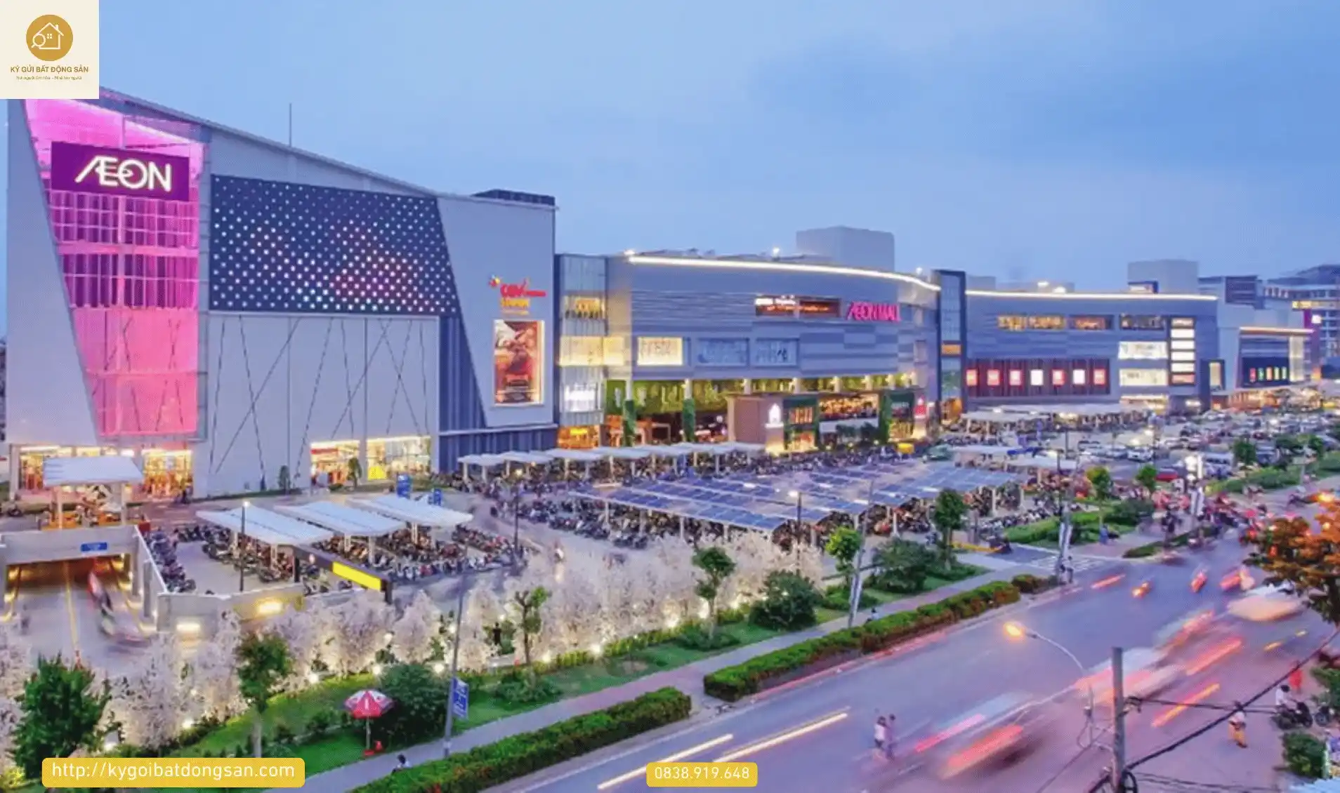 Trung tâm thương mại Aeon Mall Hà Đông nằm ngay sát dự án biệt thự An Quý Villa Nam Cường