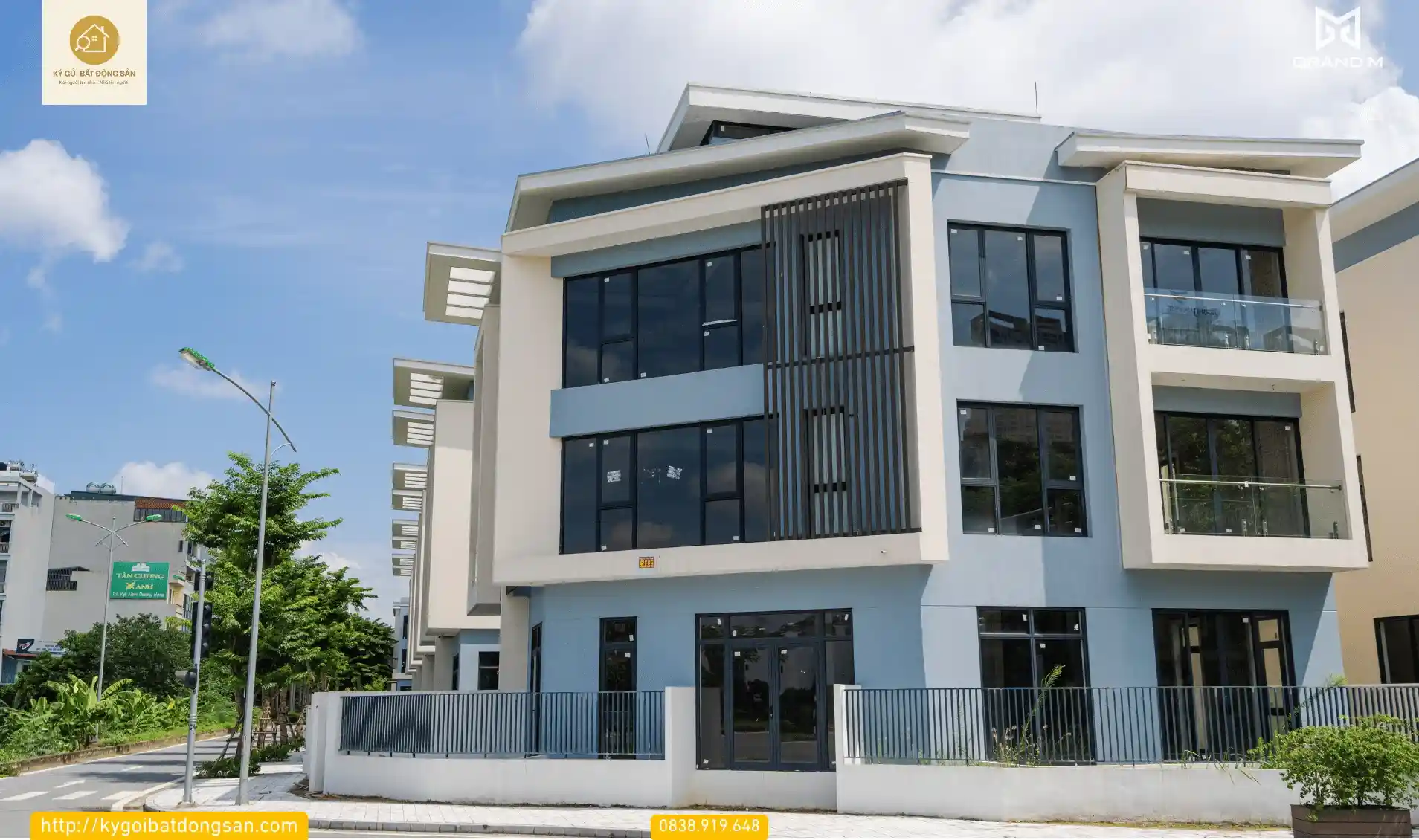 Hình ảnh thực tế căn góc biệt thự An Quý Villa đã hoàn thiện hạ tầng.