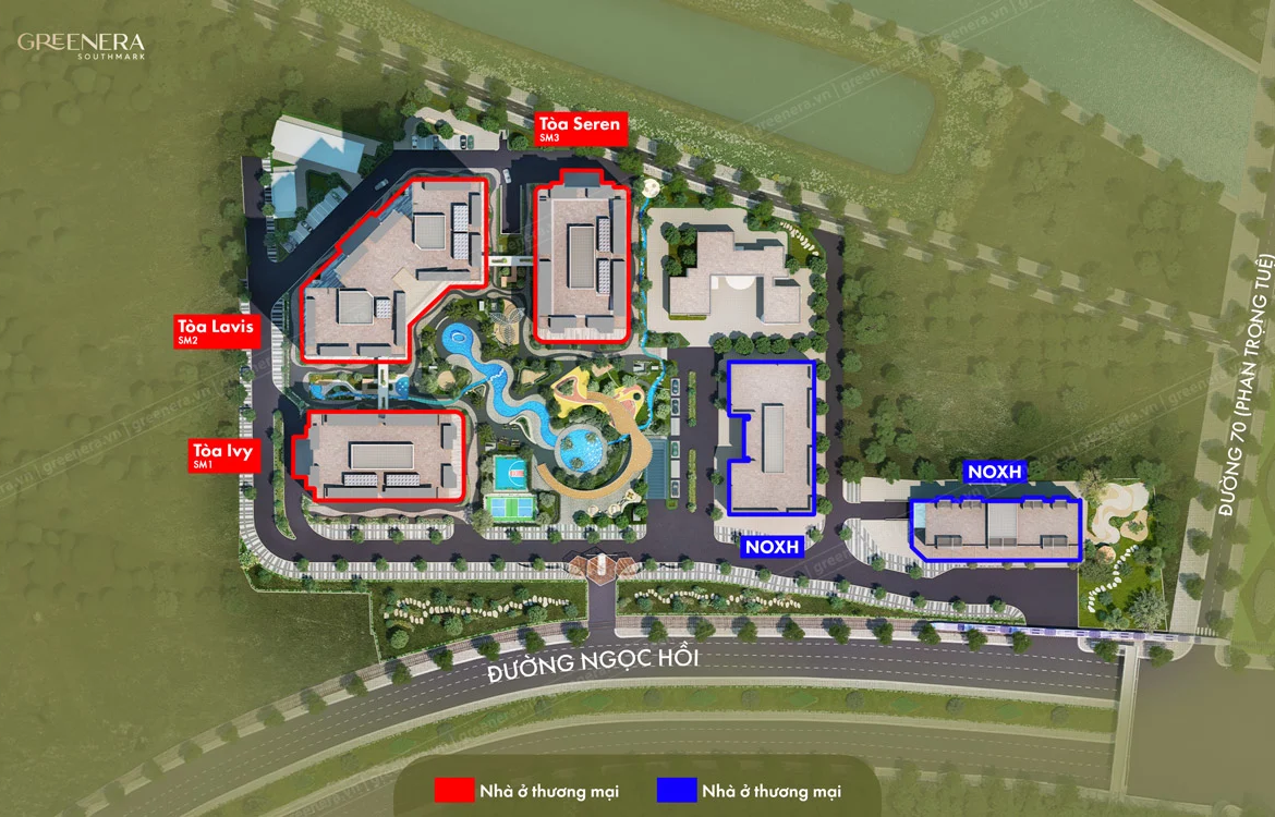 Phối cảnh toàn cảnh dự án Greenera Southmark 486 Ngọc Hồi đạt chứng chỉ xanh EDGE