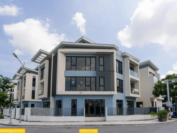 Thiết kế mặt tiền sang trọng của biệt thự song lập An Quý Villa Nam Cường.