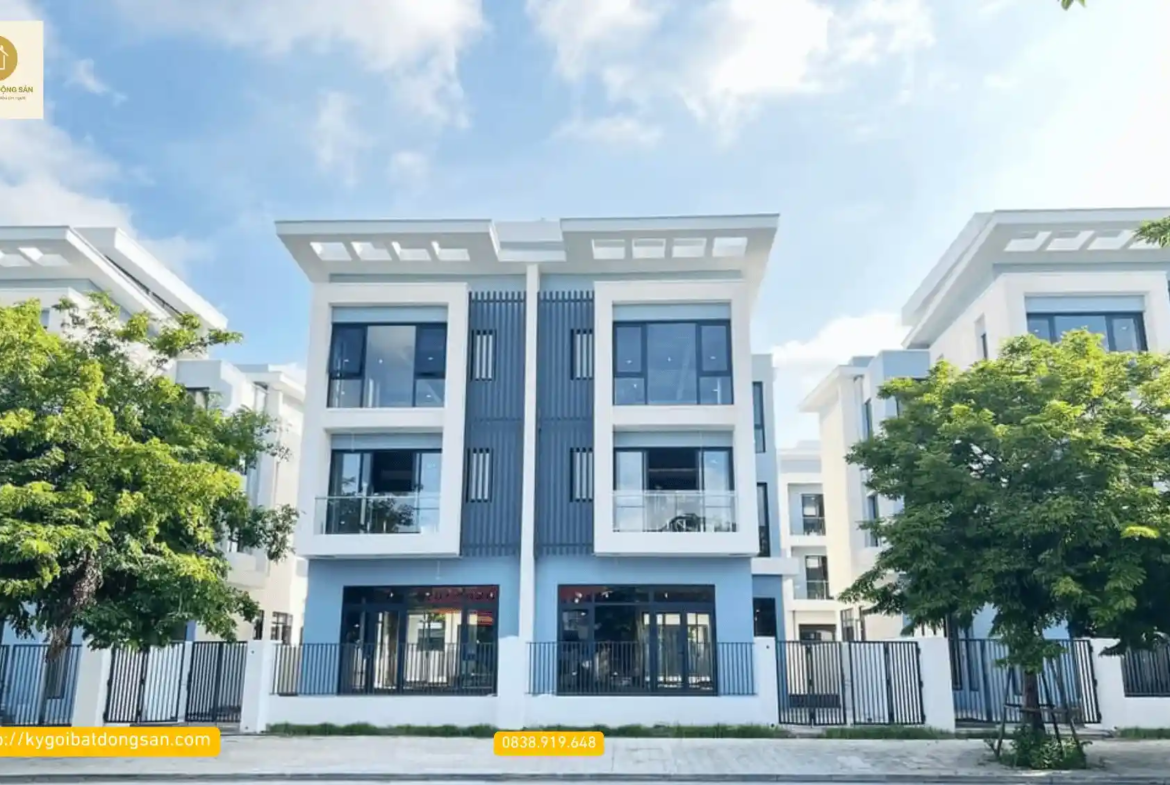 Thiết kế mặt tiền sang trọng của biệt thự song lập An Quý Villa Nam Cường