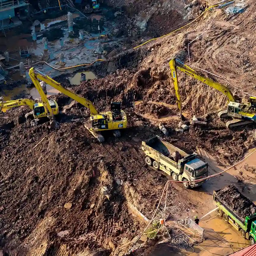 Hình ảnh thi công thực tế phần hầm chung tòa SM1 SM2 SM3 Greenera Southmark - Hotline: 0838.919.648