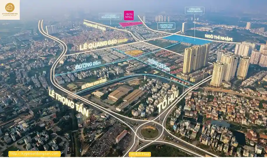 Sơ đồ vị trí và kết nối giao thông biệt thự An Quý Villa qua trục đường Lê Quang Đạo và Tố Hữu