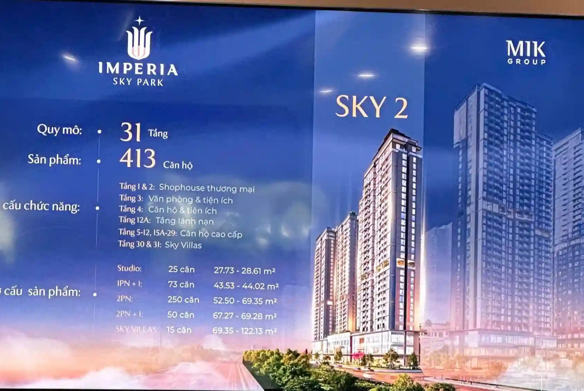 Tổng quan quy hoạch phân khu HH3 dự án Imperia Sky Park Nam An Khánh các dòng sản phẩm