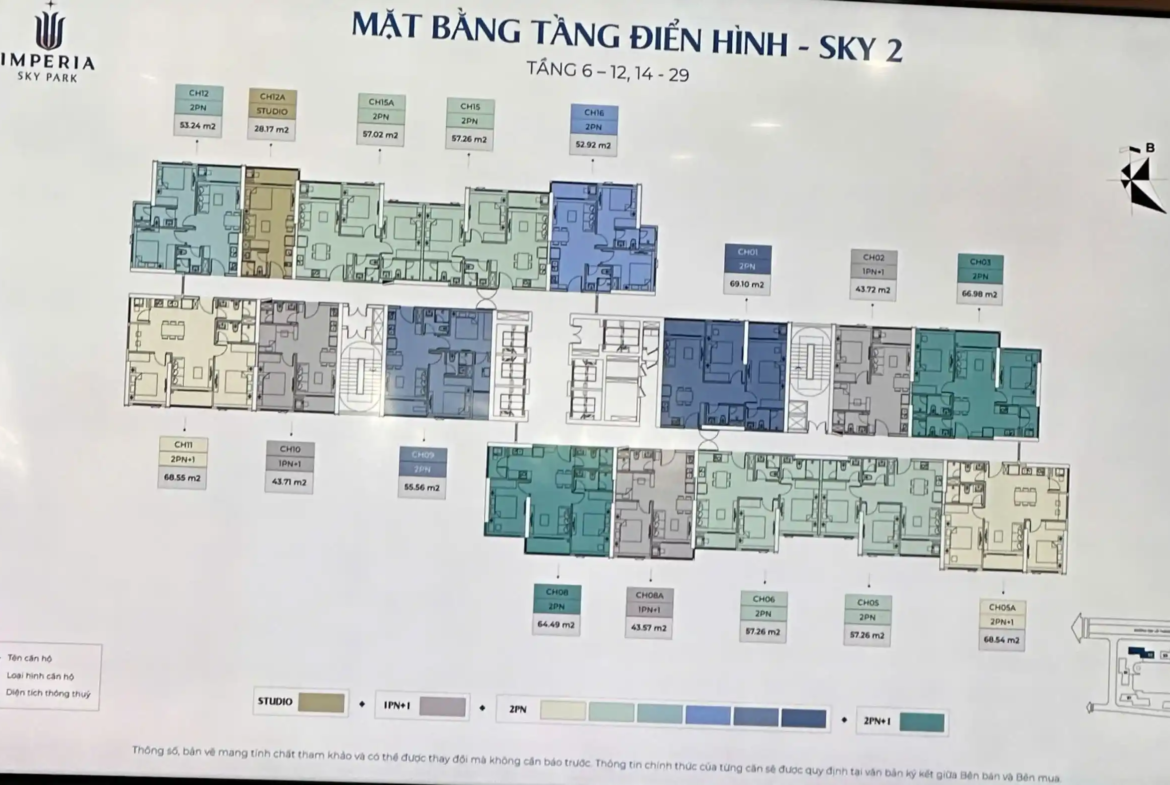 Bản vẽ kỹ thuật mặt bằng điển hình dự án Imperia Sky Park từ chủ đầu tư MIK Group