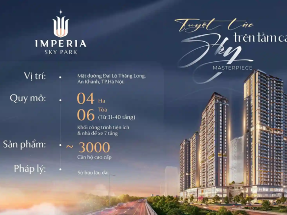 Phối cảnh tổng thể dự án chung cư Imperia Sky Park Nam An Khánh của MIK Group - Hotline 0838 919 648