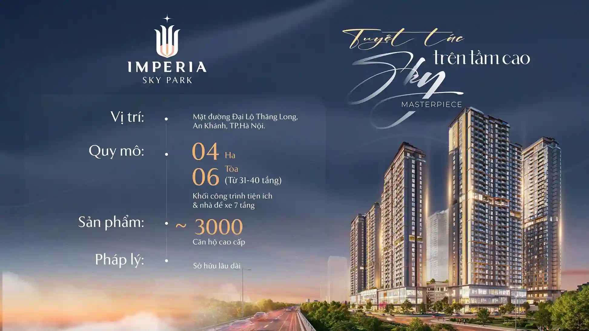 Phối cảnh tổng thể dự án chung cư Imperia Sky Park Nam An Khánh của MIK Group - Hotline 0838 919 648