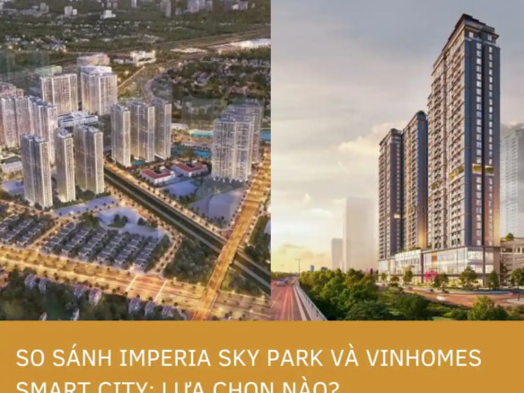 Ảnh đại chiến khu Tây 2026 so sánh Vinhomes Smart City và Imperia Sky Park. Bên trái nhấn mạnh hệ sinh thái sôi động, bên phải nhấn mạnh sự riêng tư Wellness và đặc quyền chỗ đỗ xe định danh. Góc nhìn chuyên gia Đức Nguyễn