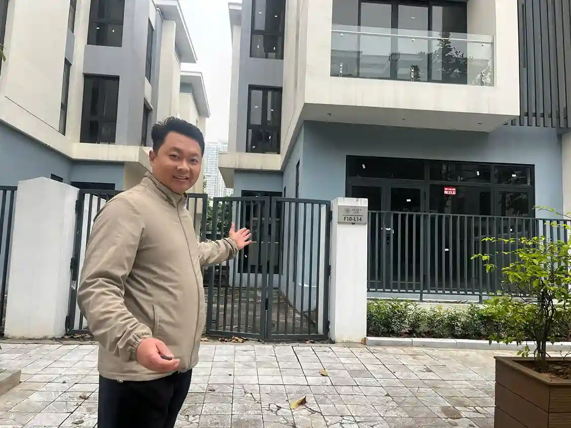 Mặt tiền thực tế biệt thự song lập An Quý Villa 180m2