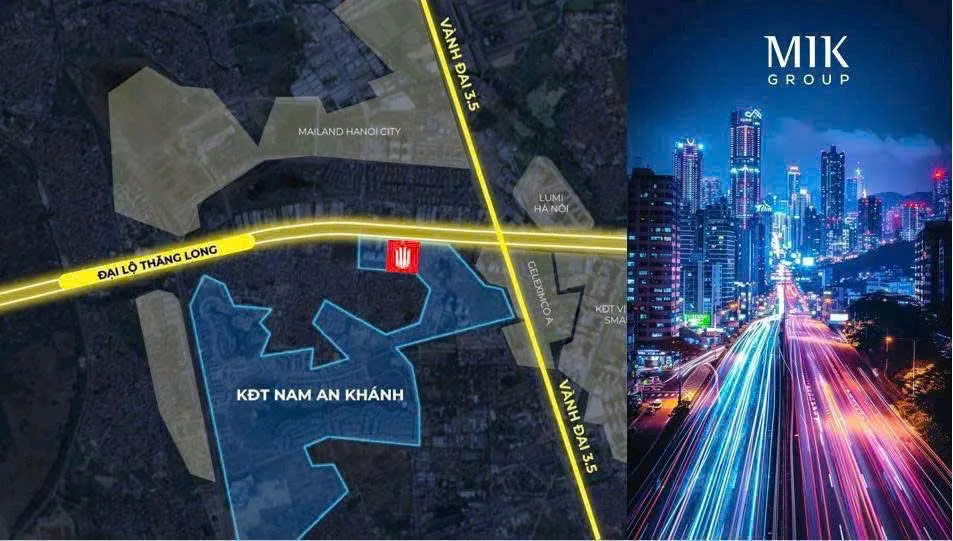 Tọa độ kết nối Vành đai 3.5 và Đại lộ Thăng Long của dự án Imperia Sky Park