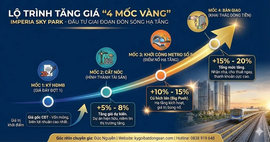 Phân tích dòng tiền cho thuê và chiến lược lãi vốn khi đầu tư căn hộ bám trục Metro tại Nam An Khánh.