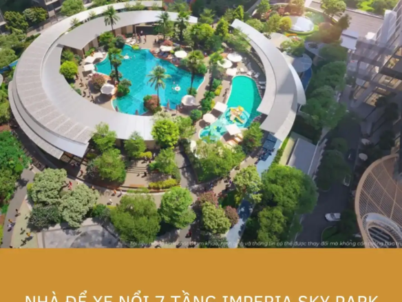 Phối cảnh nhà để xe nổi 7 tầng hiện đại tại dự án Imperia Sky Park, giải quyết triệt để nhu cầu đỗ ô tô cho cư dân.