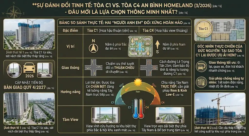 Tiến độ thi công thực tế tại Hà Đông, Hà Nội, tháng 1 năm 2026 - Review tòa C1 An Bình Homeland.