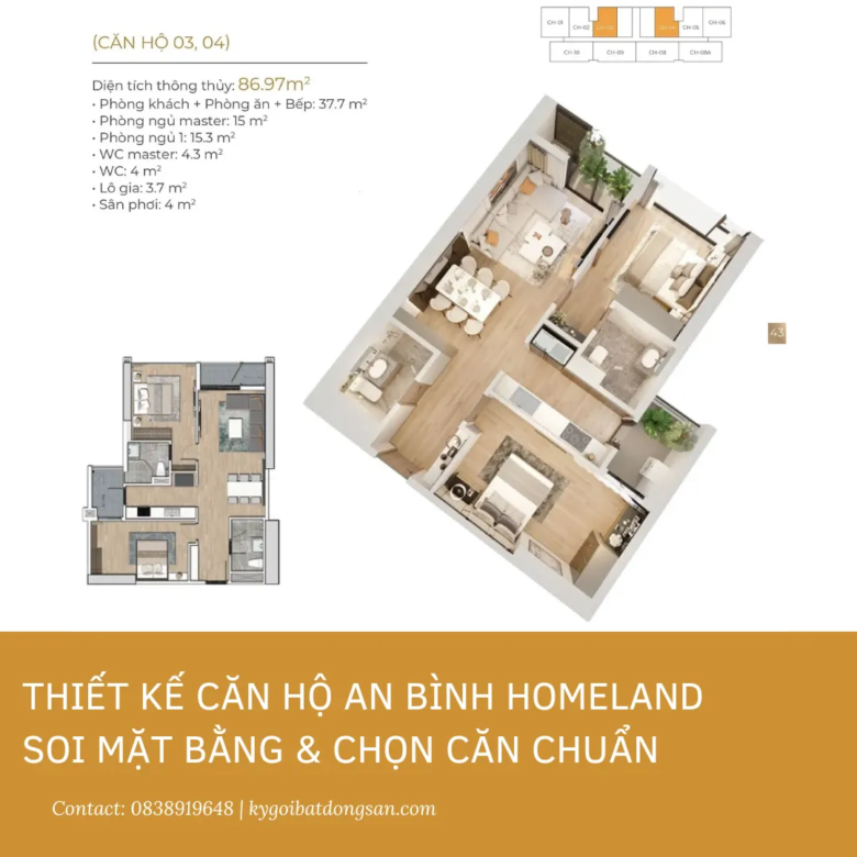 Thiết kế căn hộ An Bình Homeland: Soi Mặt Bằng & Chọn Căn Chuẩn